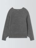 John Lewis Cotton & Wool Blend Batwing Sweater, Charcoal Grey