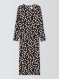 John Lewis Spot Print Column Maxi Dress, Black/Multi