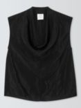 John Lewis Cowl Drape Neck Top, Black