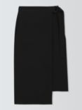 John Lewis Wool Blend Wrap Midi Skirt, Black