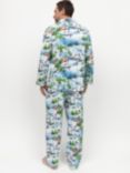 Cyberjammies Montana Winterscape Shirt Long Pyjama Set, White/Multi