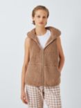 John Lewis Borg Hooded Gilet, Caramel