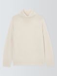 John Lewis Donegal Roll Neck Jumper, Winter White