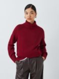 John Lewis Donegal Wool Blend Roll Neck Jumper, Port Royale