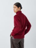 John Lewis Donegal Wool Blend Roll Neck Jumper, Port Royale