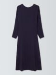 John Lewis Round Neck Batwing Sleeve Dress, Aubergine