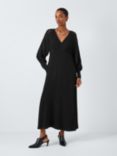 John Lewis Cutwork Batwing Midi Dress, Black