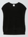 John Lewis V-Neck Cotton Knit Vest, Dark Sapphire, Black