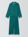 AND/OR Lace Satin Pyjama Set, Teal