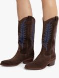 Penelope Chilvers Goldie Suede Cowboy Boots, Chocolate