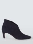 John Lewis Willow Suede Kick Heel Pointed Shoe Boots, Navy