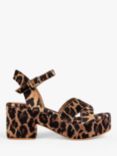 Penelope Chilvers Azalea Leopard Velvet Heeled Sandals, Brown/Multi