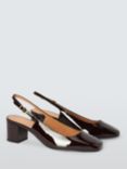 John Lewis Celeste Leather Block Heel Slingback Open Court Shoes