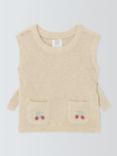 John Lewis Baby Berry Knitted Vest, Natural