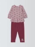 John Lewis Baby Berry Peplum Top and Bottoms