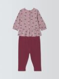 John Lewis Baby Berry Peplum Top and Bottoms