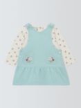 John Lewis Baby Floral Long Sleeve Top and Corduroy Pinafore Set, Multi