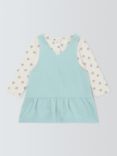 John Lewis Baby Floral Long Sleeve Top and Corduroy Pinafore Set, Multi