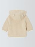 John Lewis Baby Deer Hooded Cardigan, Natural