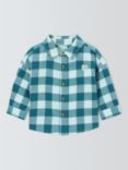 John Lewis Baby Cotton Check Shirt, Blue