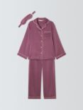 John Lewis Kids' Spot Satin Pyjama Set, Purple