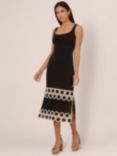 Adrianna by Adrianna Papell Crochet Midi Sheath Dress, Black/Ecru