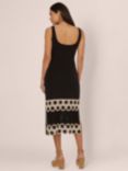 Adrianna Papell Crochet Midi Sheath Dress, Black/Ecru