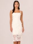 Adrianna Papell Embroidered Sheath Lace Dress, Ivory