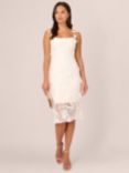 Adrianna Papell Embroidered Sheath Lace Dress, Ivory