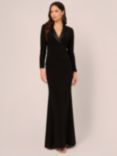 Adrianna Papell Tuxedo Long Dress, Black