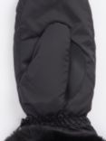 Barbour Primrose Faux Fur Cuff Mittens, Black