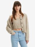 Levi's Primrose Cable Knit Wool Blend Cardigan, Oat Heather Marl