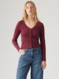 Levi's Muse Button Knit Top, Burgundy