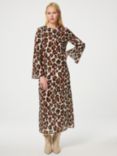 Fabienne Chapot Aurora Leopard Print Midi Dress, Nougat/Black