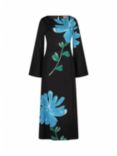 Fabienne Chapot Shika Placement Floral Print Maxi Dress, Black/Venus Blue