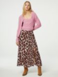 Fabienne Chapot Lila Leopard Print Midi Skirt, Nougat/Black