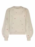 Fabienne Chapot Dina Embroidered Stars Cotton Knit Jumper, Oatmeal Melange