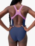 Speedo Zip Colourblock One Piece Swimsuit, Cerulean Blue