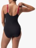 Speedo Shaping Swimsuit, Black Haze/Red