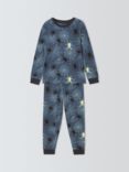 John Lewis Kids' Glow In The Dark Spiders Pyjamas, Slate