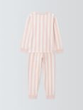 John Lewis ANYDAY Kids' Striped Cozy Time Pyjamas, Pink