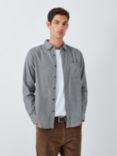 John Lewis Long Sleeve Slim Fit Flannel Cotton Shirt, Mid Grey