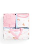 Ralph Lauren Baby Coverall, Bib & Hat Gift Set, 3 Piece, White/Pink