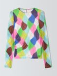 Olivia Rubin Kesia Mesh Argyle Top, Multi