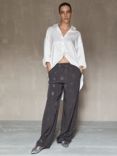 SELECTED FEMME Astra Sequin Trousers, Volcanic Ash