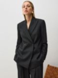 Vivere By Savannah Miller Adele Pinstripe Blazer, Charcoal