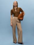 Vivere By Savannah Miller Rose Wool Blend Tailored Trousers, Brown