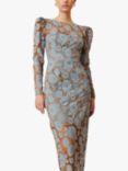 Elliatt Jasmine Floral Dress, Blue/Bronze