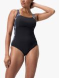 Speedo LunaLustre Shaping Swimsuit, Black/Multi