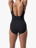 Speedo LunaLustre Shaping Swimsuit, Black/White